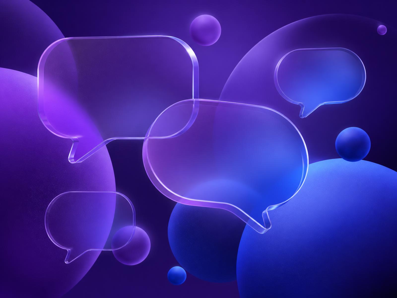 Chatsu messaging interface illustration with layered chat bubbles